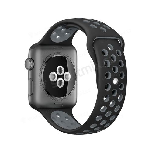 Řemínek pro Apple Watch 38mm Series 1 / 2 / 3 silikonový - černý / zelený