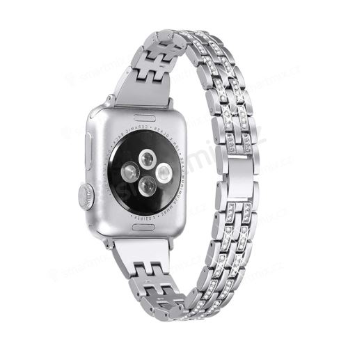 Řemínek + kryt pro Apple Watch 7 / 8 41mm - řetízek + přívěsky + pouzdro s kamínky