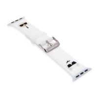 Řemínek KARL LAGERFELD pro Apple Watch 38mm / 40mm / 41mm - silikonový - Karl a Choupette - bílý Řemínek KARL LAGERFELD pro Apple Watch 38mm / 40mm / 41mm - silikonový - Karl a Choupette - bílý