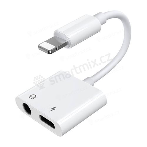 Přepojka / redukce JOYROOM pro Apple iPhone / iPad - Lightning na Lightning + 3,5mm jack - bílá