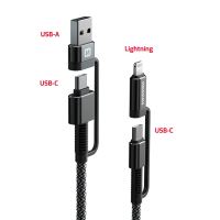 Synchronizační a nabíjecí kabel SWISSTEN Aramid pro Apple zařízení - 4v1 - 1,5m - šedý