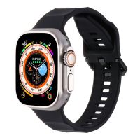 Řemínek pro Apple Watch Ultra 49mm / 46mm / 45mm / 44mm / 42mm - vlnkový - silikonový - černý