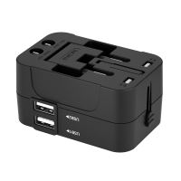Cestovní adaptér WOZINSKY - EU / US / AUS / UK + 2x USB-A - 24W - černý (8)