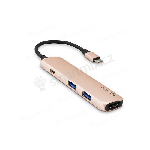 Přepojka / hub EPICO pro Apple MacBook / iPad - USB-C na 2x USB-A + USB-C + HDMI - zlatá