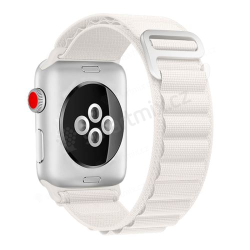 Řemínek pro Apple Watch 41mm / 40mm / 38mm - nylonový / kovová spona - bílý