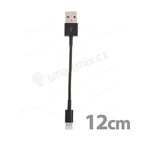 Mini synchronizační a nabíjecí kabel Lightning pro Apple iPhone / iPad - 12cm - černý
