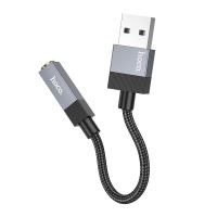 Adaptér AUX USB A (samec) na Jack 3,5 mm (samice) Hoco UPA32D černý (5)