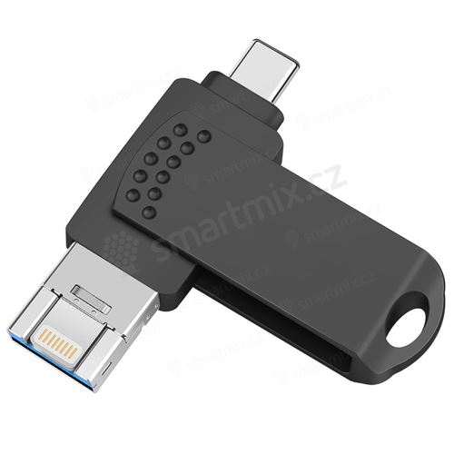 USB Flashdisk pro Apple iPhone / iPad a další zařízení - USB-A / USB-C / Lightning - kovový