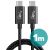 Kabel  USB-C na USB-C - Thunderbolt 4 - 100W - černý / šedý - tkanička - 1m