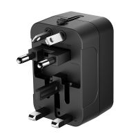 Cestovní adaptér WOZINSKY - EU / US / AUS / UK + 2x USB-A - 24W - černý (6)