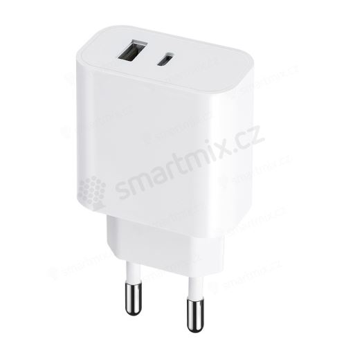 20W EU napájecí adaptér / nabíječka WOZINSKY - USB-A / USB-C pro Apple iPhone / iPad