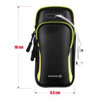 Sportovní pouzdro / brašna SWISSTEN Armbag pro Apple iPhone - na rameno - černá / zelená (1)