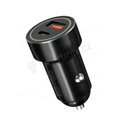Autonabíječka XO CC32 - USB + USB-C - podpora PD - 20W - černá