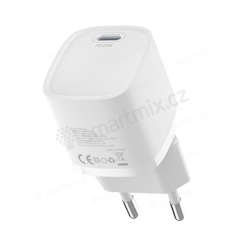 20W EU adaptér / nabíječka DEVIA - USB-C - mini GaN provedení - bílá