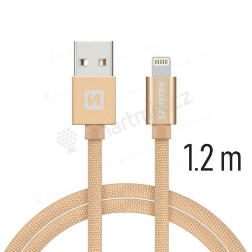 Synchronizační a nabíjecí kabel SWISSTEN - MFi Lightning pro Apple zařízení - tkanička - 1,2m