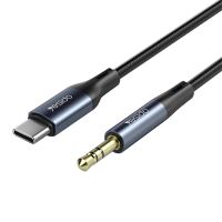 Přepojka / hudební kabel YESIDO USB-C na 3,5mm jack - 1m - černá / šedá Přepojka / hudební kabel YESIDO USB-C na 3,5mm jack - 1m - černá / šedá