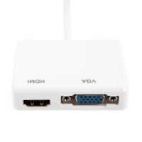 Přepojka / redukce 2v1 Mini DisplayPort (Thunderbolt) na HDMI a VGA - 20cm - bílá Přepojka / redukce 2v1 Mini DisplayPort (Thunderbolt) na HDMI a VGA - 20cm - bílá