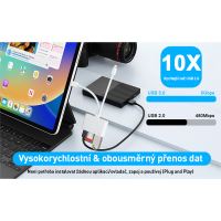 Přepojka / adaptér pro Apple iPhone / iPad Lightning / USB-C na USB-C + USB-A + SD / Micro SD (9)