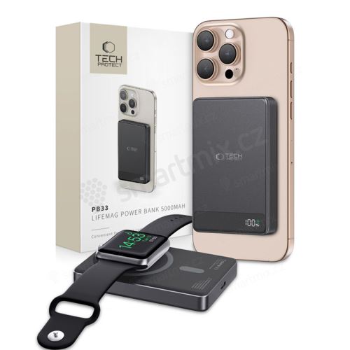 Externí baterie / Powerbank TECH-PROTECT pro Apple iPhone / Watch - MagSafe - 5000 mAh