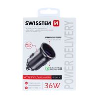 Autonabíječka / adaptér SWISSTEN - 30W - kovová - mini provedení - černá (2)