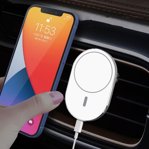 Držák do auta + bezdrátová nabíječka MagSafe kompatibilní - do ventilační mřížky - 360°