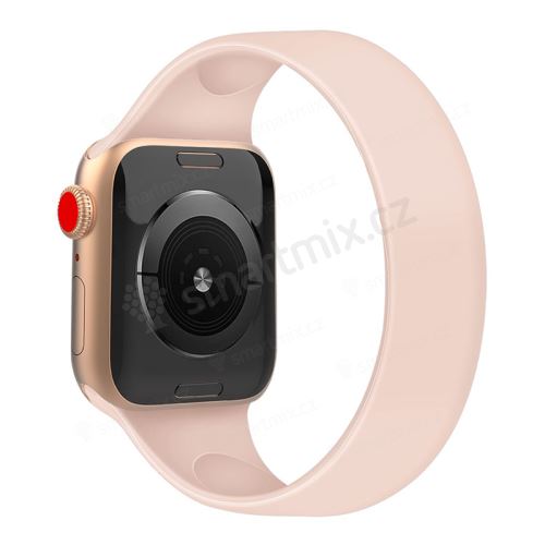 Řemínek pro Apple Watch 40mm Series 4 / 5 / 6 / SE / 38mm 1 / 2 / 3 - bez spony - silikonový - velikost M - vínový
