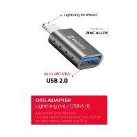 Přepojka / redukce SWISSTEN - USB-A samice na Lightning samec - pro flashdisk / myš - kovová - černá Přepojka / redukce SWISSTEN - USB-A samice na Lightning samec - pro flashdisk / myš - kovová - černá