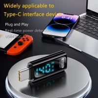 Přepojka / redukce USB-C samec / USB-C samice - LCD napětí / proud - černá (5)