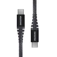 Synchronizační a nabíjecí kabel SWISSTEN Aramid - USB-C / USB-C - 1,5m - antracitově černý