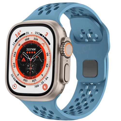 Řemínek pro Apple Watch 42mm / 41mm / 40mm / 38mm - silikonový - pletený - námořnicky modrý