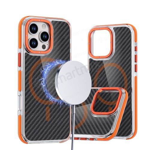 Pouzdro FIBER kompatibilní s MagSafe pro SAMSUNG S25 EDGE oranžové