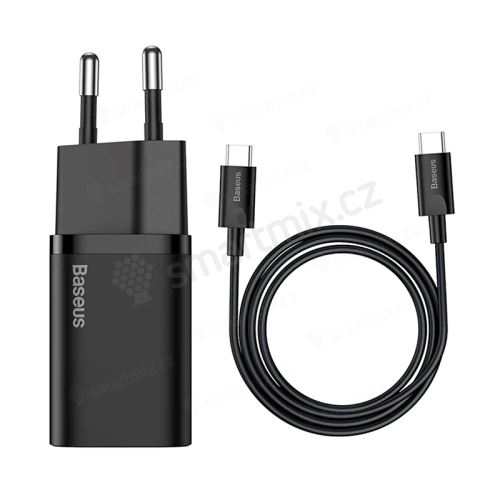 2v1 nabíjecí sada BASEUS pro Apple MacBook / iPad - EU adaptér + kabel USB-C 1m - 25W