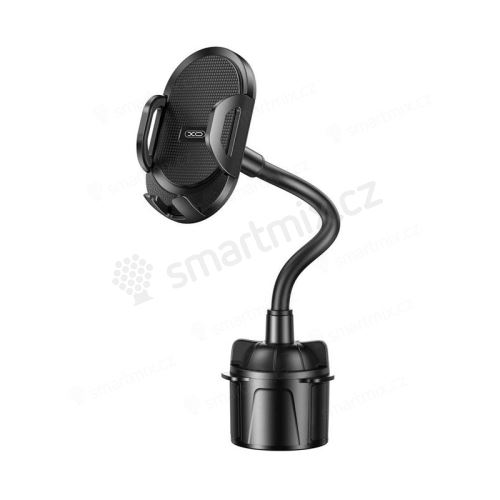 Držák do auta XO C105 - klipové uchycení - do držáku nápojů - flexibilní krk - černý