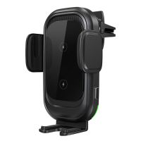 Bezdrátová nabíječka / držák do auta 15W - dvojitá cívka - elektronická - do mřížky - černá Bezdrátová nabíječka / držák do auta 15W - dvojitá cívka - elektronická - do mřížky - černá