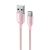Kabel SWISSTEN Textile II pro Apple USB-A / USB-C - 1,5m - růžový