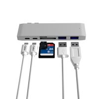 Dokovací stanice / port replikátor / hub pro Apple MacBook Pro - 2x USB-C na 2x USB-C + 2x USB-A + SD (4)