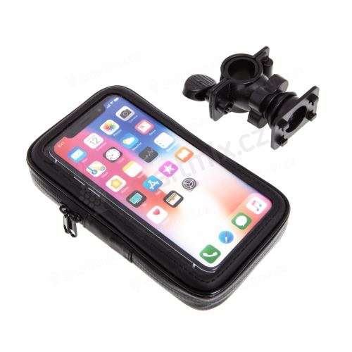 Sportovní pouzdro na kolo / motorku pro Apple iPhone - se zipem - voděodolné - černé