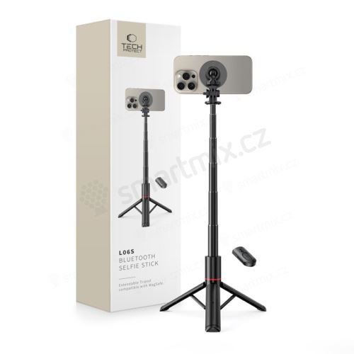 Selfie tyč / stativ / tripod TECH-PROTECT pro Apple iPhone - podpora MagSafe - Bluetooth - černá