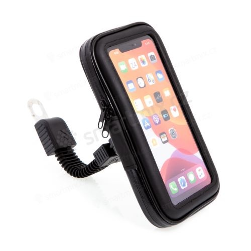 Sportovní pouzdro na motorku / kolo pro Apple iPhone - držák s očkem - voděodolné - černé