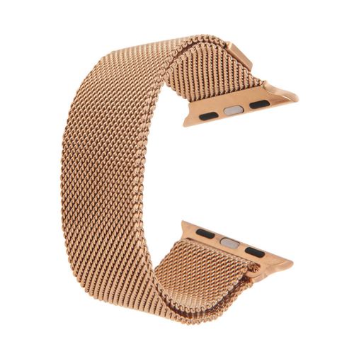 Řemínek pro Apple Watch 40mm Series 4 / 5 / 6 / SE / 38mm 1 / 2 / 3 - magnetický - nerez - Rose gold