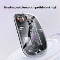 Myš YESIDO KB29 - 800 / 1200 / 1600 DPI - 2.4G + Bluetooth - černá - průhledná (1)