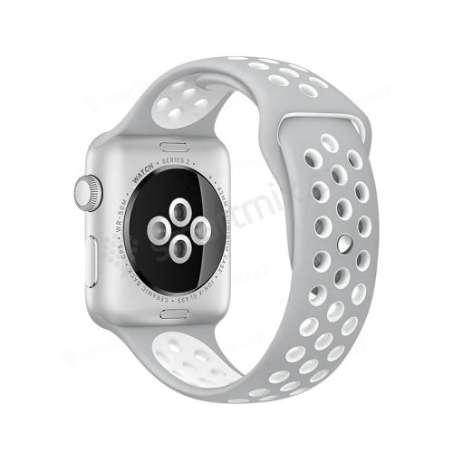 Řemínek pro Apple Watch 44mm Series 4 / 42mm 1 2 3 - silikonový - černý / zelený