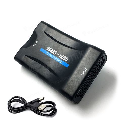 Přepojka / redukce HDMI samice (vstup) na SCART samice (výstup) - aktivní provedení - černá