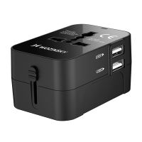 Cestovní adaptér WOZINSKY - EU / US / AUS / UK + 2x USB-A - 24W - černý (7)