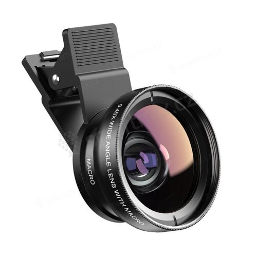 Multifunkční objektiv APEXEL - sada 2v1 - ultraširoký + makro objektiv pro Apple iPhone