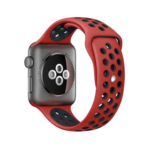 Řemínek pro Apple Watch 38mm Series 1 / 2 / 3 silikonový - černý / zelený