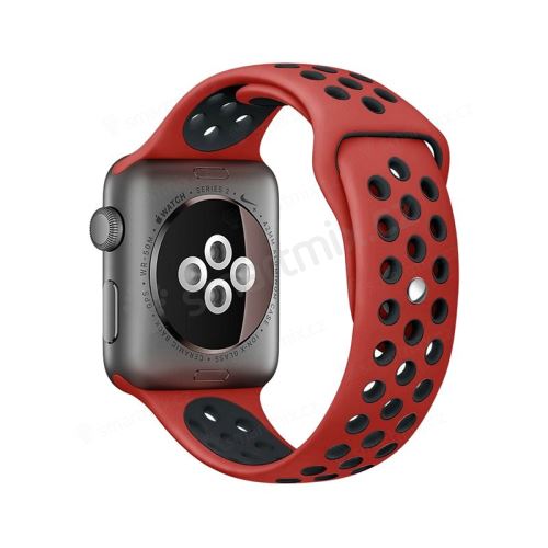 Řemínek pro Apple Watch 38mm Series 1 / 2 / 3 silikonový - černý / zelený