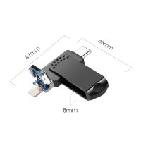 USB Flashdisk pro Apple iPhone / iPad a další zařízení - USB-A / USB-C / Lightning - kovový (7)