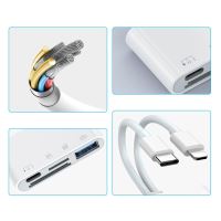 Přepojka / adaptér pro Apple iPhone / iPad Lightning / USB-C na USB-C + USB-A + SD / Micro SD (5)