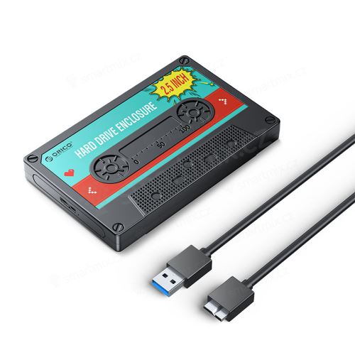 Rámeček / BOX SATA III ORICO - USB 3.0 - tvar audio kazety - černý